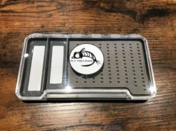 Fly Fish Food Logo Fly Box, Clear Single Sided With 2 Magnetic Compartments- Large