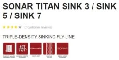 Scientific Anglers Sonar Titan Sink 3/Sink 5/Sink 7 Fly Line 8 Scientific Anglers Sonar Titan Sink 3/Sink 5/Sink 7 Fly Line -Rod Flyer Sales SonarTitan3.5.7Tech
